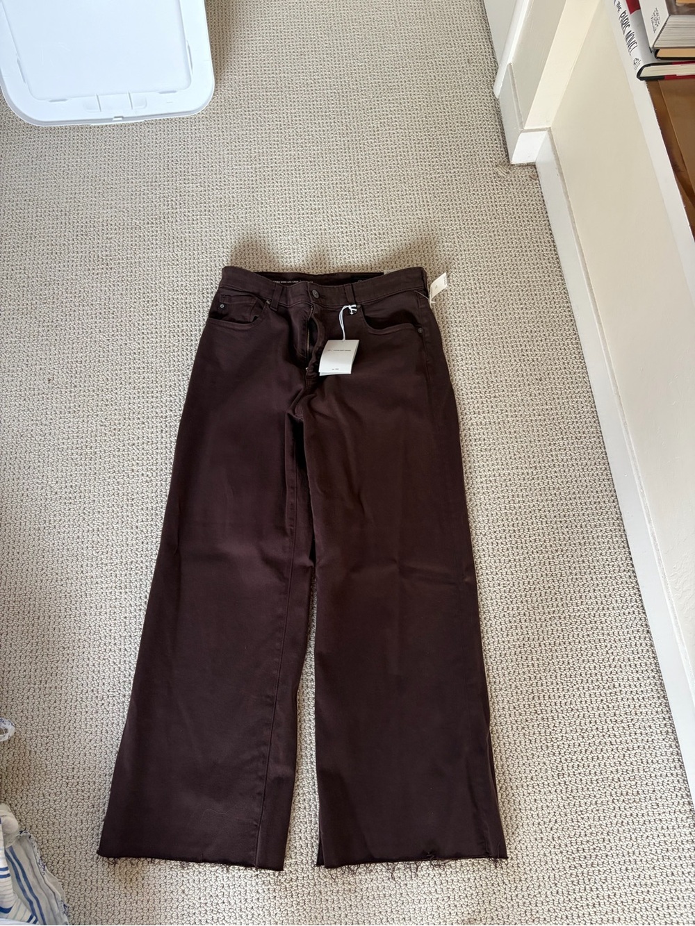 AG saige brown wide leg crop